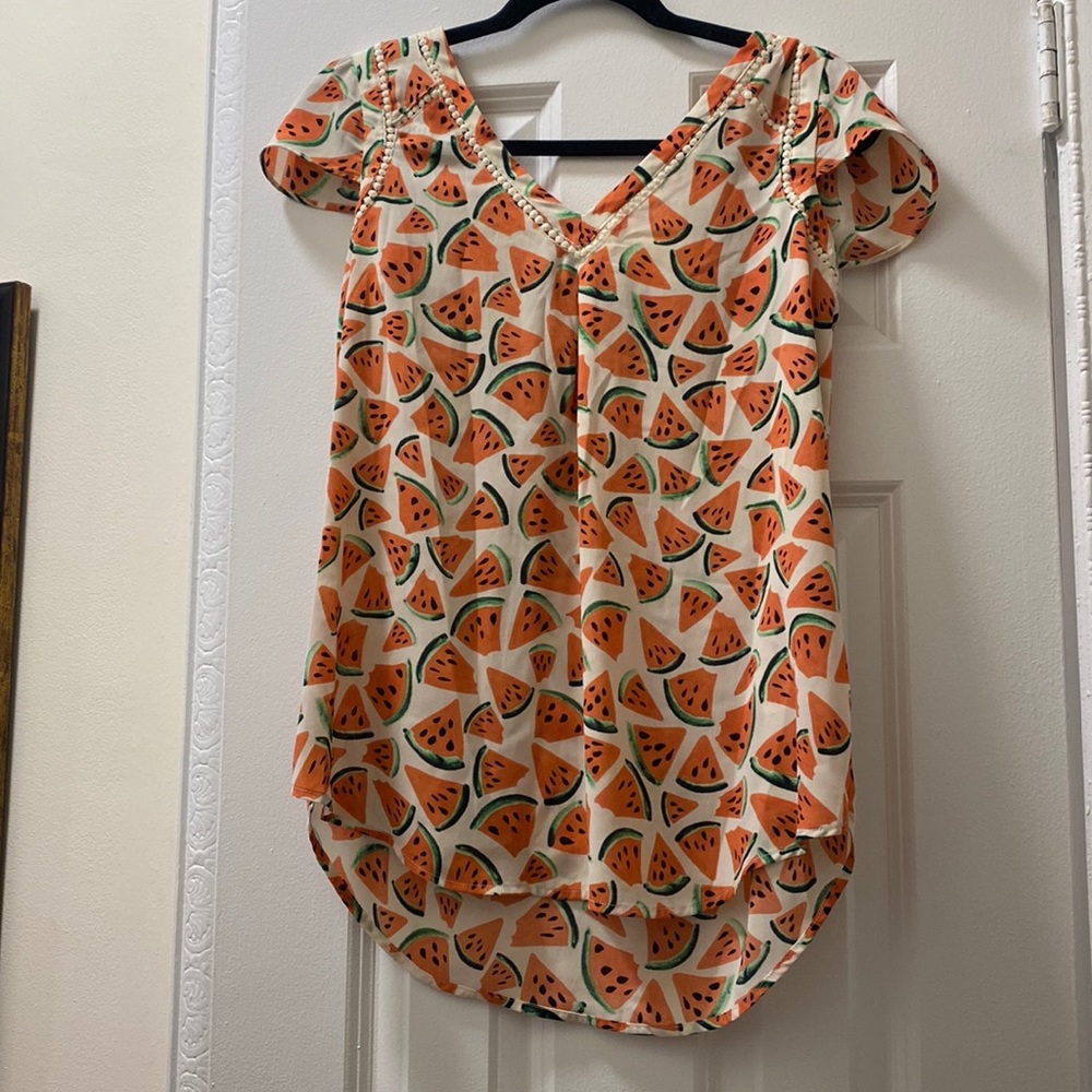 Anthropologie Watermelon Top